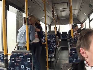 Lindsey Olsen smashes her stud on a public bus