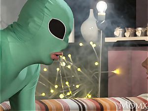 mother Lonely housewife gets deep probe from alien
